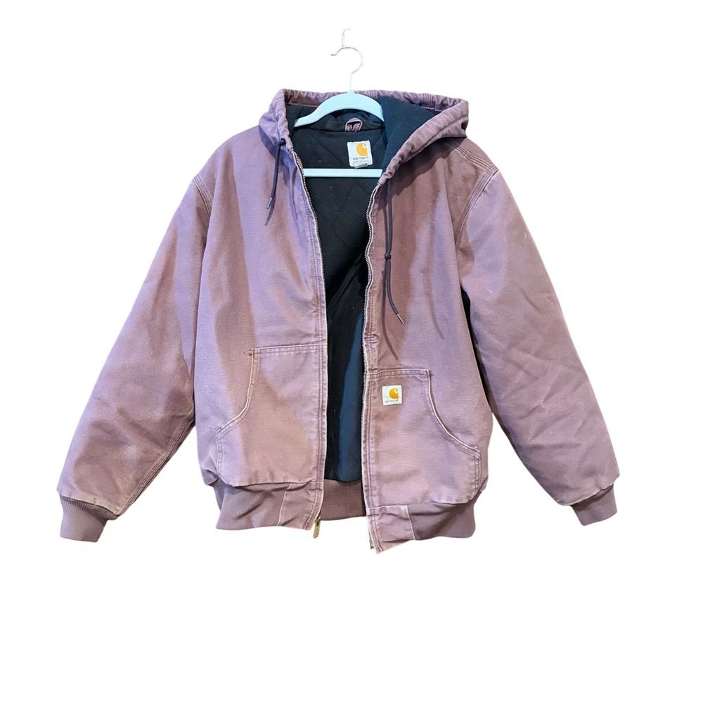Carhartt WJ130‎ DPM Women Medium Dusty Plum Purple Sandstone Duck vintage Jacket